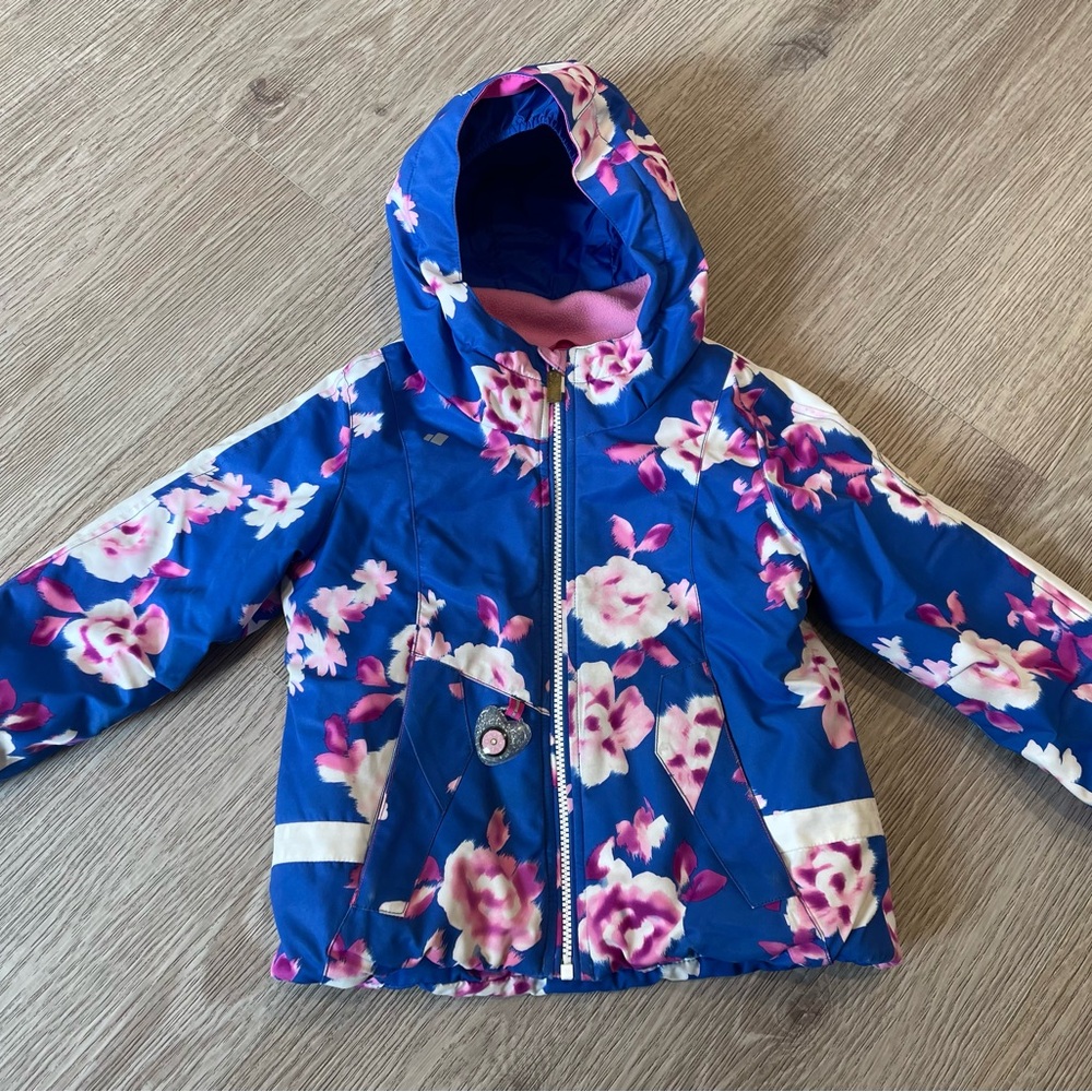 Obermeyer Blue and Pink Floral Kids Jacket